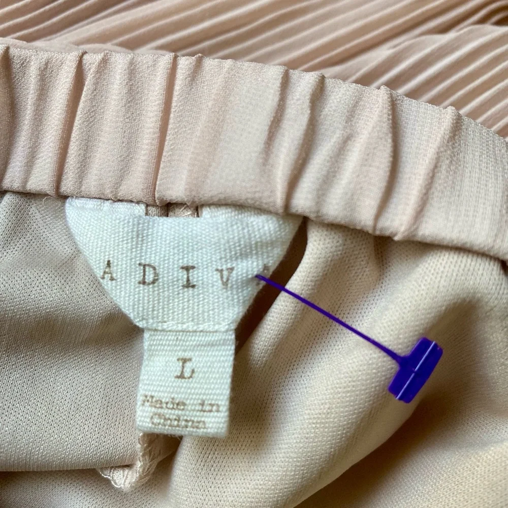 Pleated mauve Pink Midi Skirt large